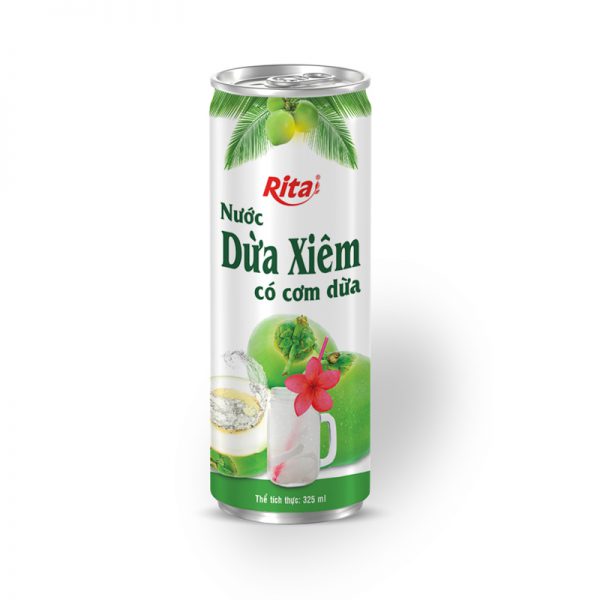 Nước dừa xiêm có cơm dừa 330ml - Nước Giải Khát Rita - Công Ty TNHH Thực Phẩm Và Nước Giải Khát Rita